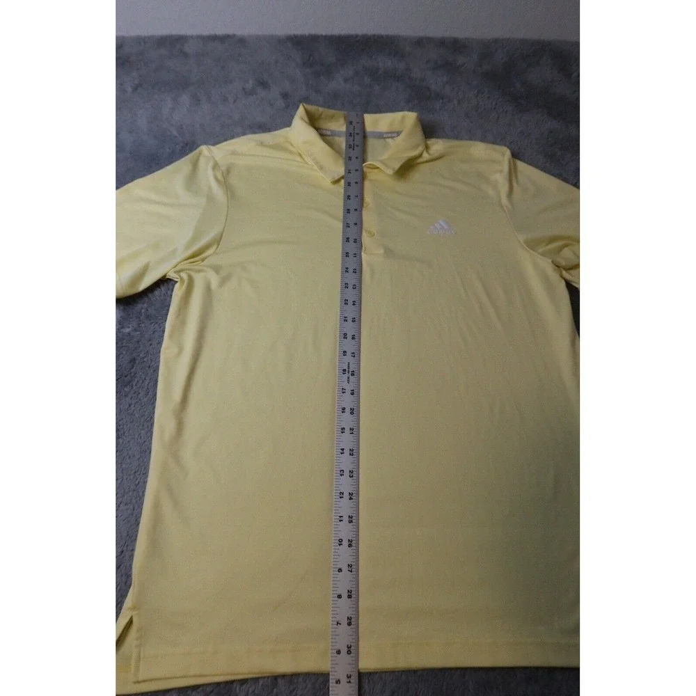 Adidas Golf Men's Yellow Short Sleeve Polo Shirt SZ Large Athletic Casual Fit